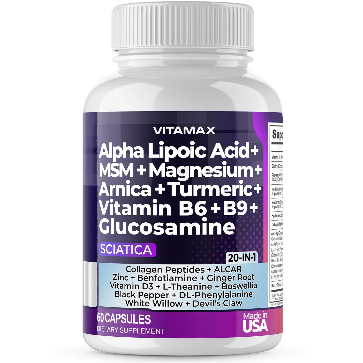 Vitamax Nerve Plus vista frontal del envase, claridad del producto y confianza