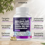 Vitamax Nerve Plus dos cápsulas junto a una regla para comparar tamaño y dosificación
