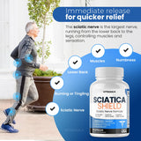 Cápsulas Vitamax Sciatica Shield detalle de textura y tamaño para fácil ingestión