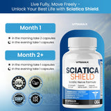 Persona activa usando suplemento Vitamax Sciatica Shield antes de ejercicio