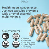 Vitamax botella junto a un vaso de agua representando uso cotidiano