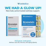 VitaMedica cápsula vegana en mano, textura visible y tamaño práctico