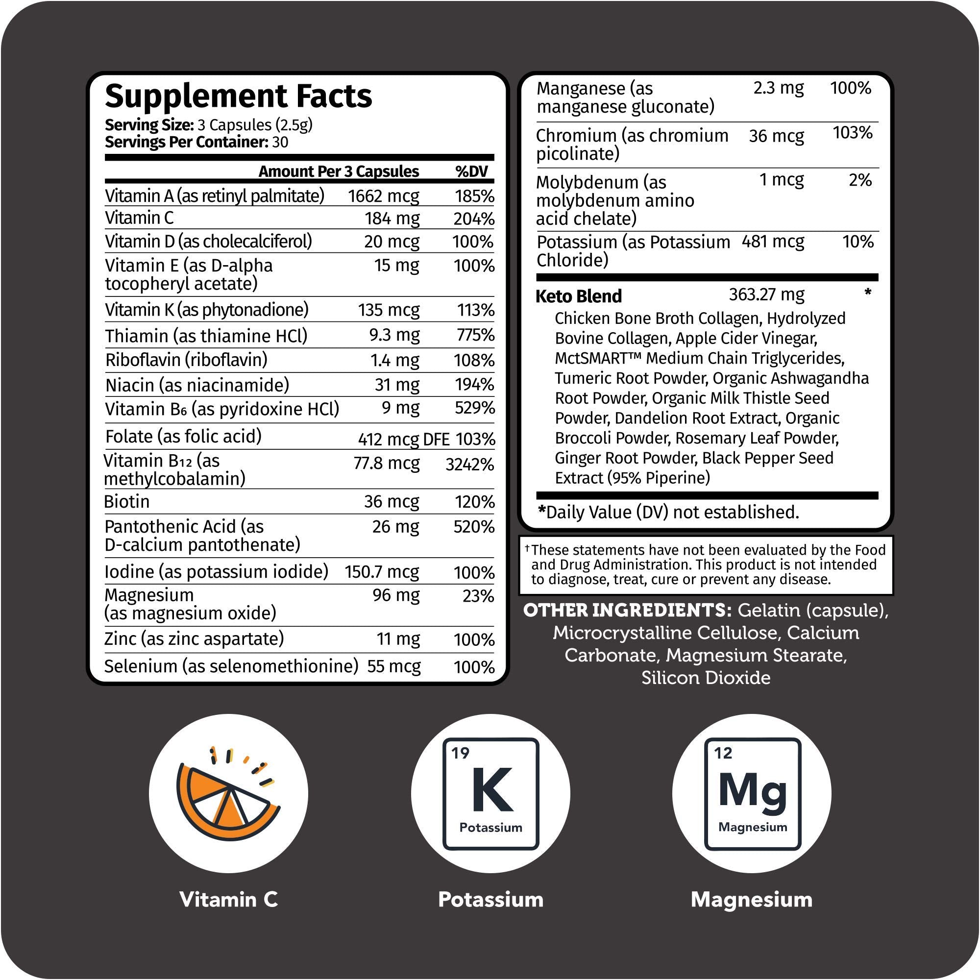 Vitamin Bounty botella abierta con cápsulas listas para tomar, cómodo soporte diario