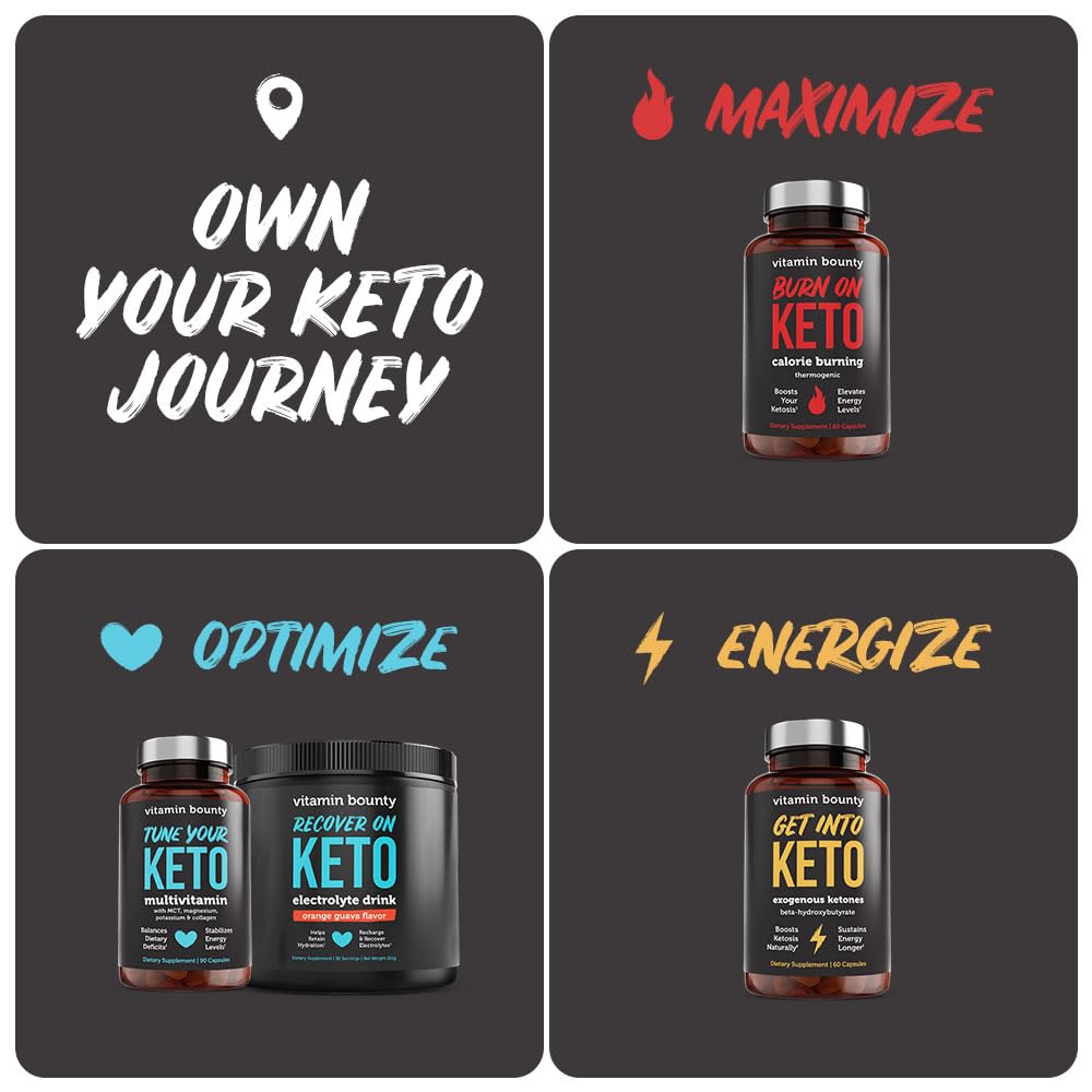 Vitamin Bounty producto en mesa de desayuno keto como apoyo diario
