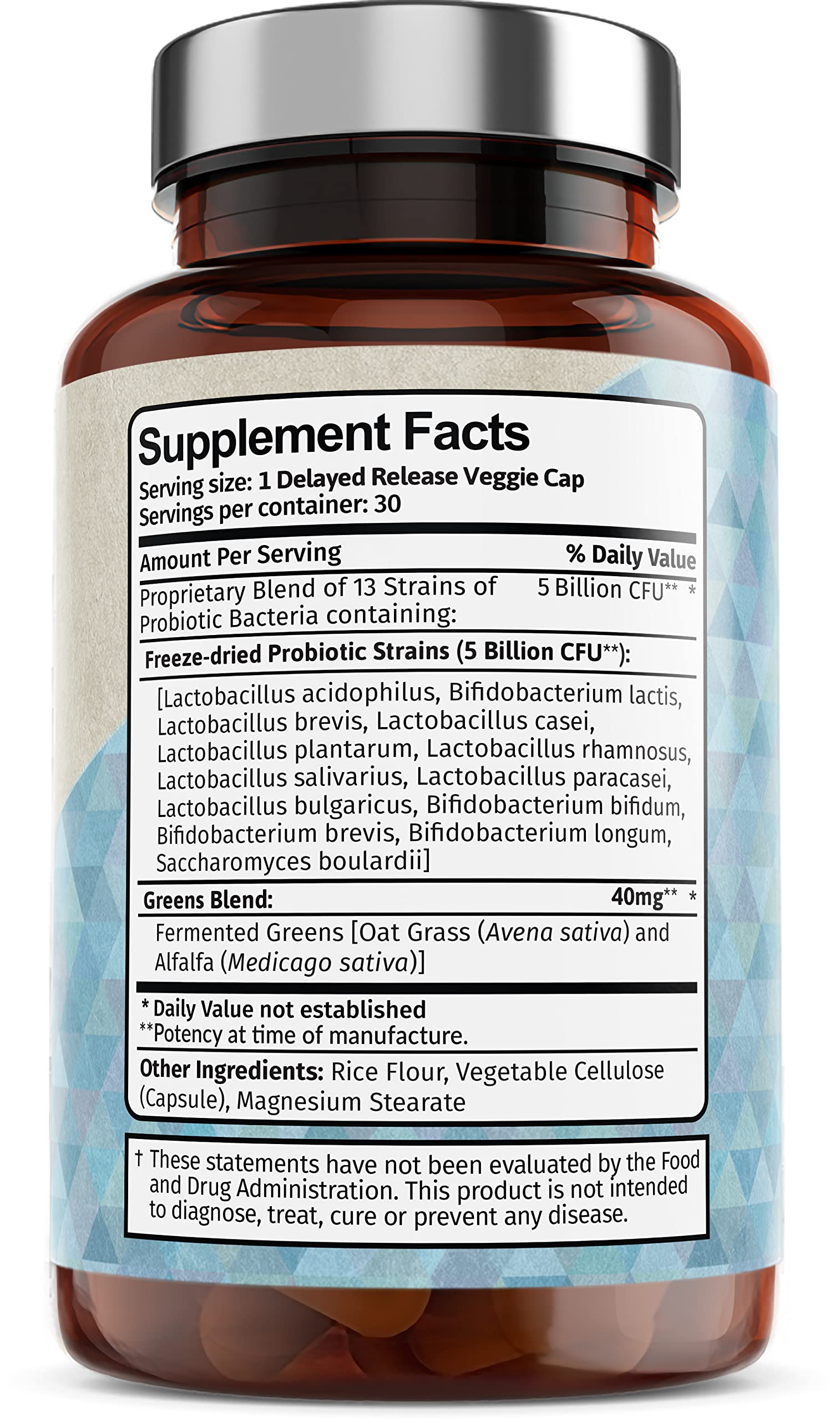 Vitamin Bounty etiqueta nutricional mostrando dosis y estabilidad