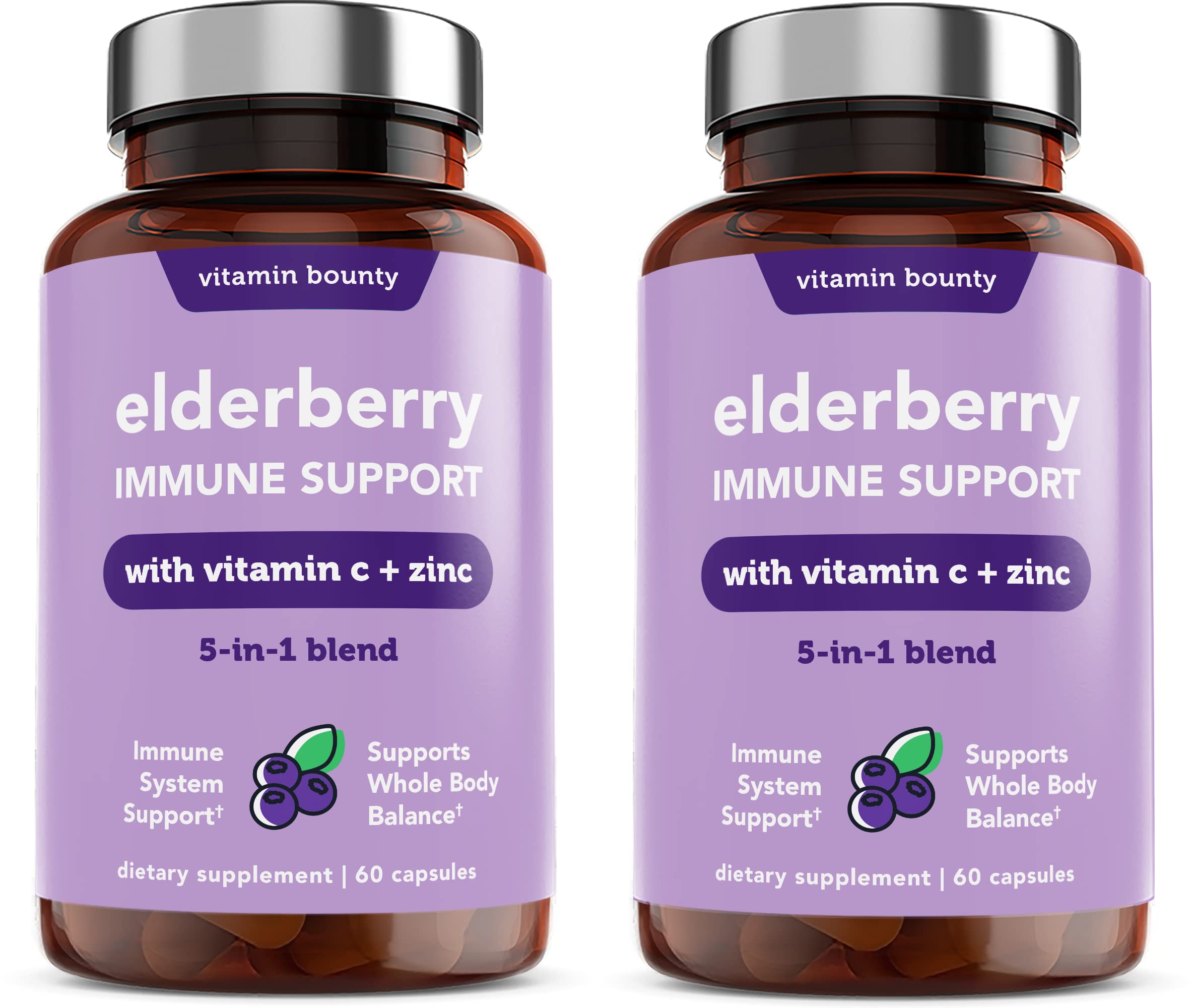 Vitamin Bounty envase frontal mostrando la fórmula 5 en 1 y facilidad de uso