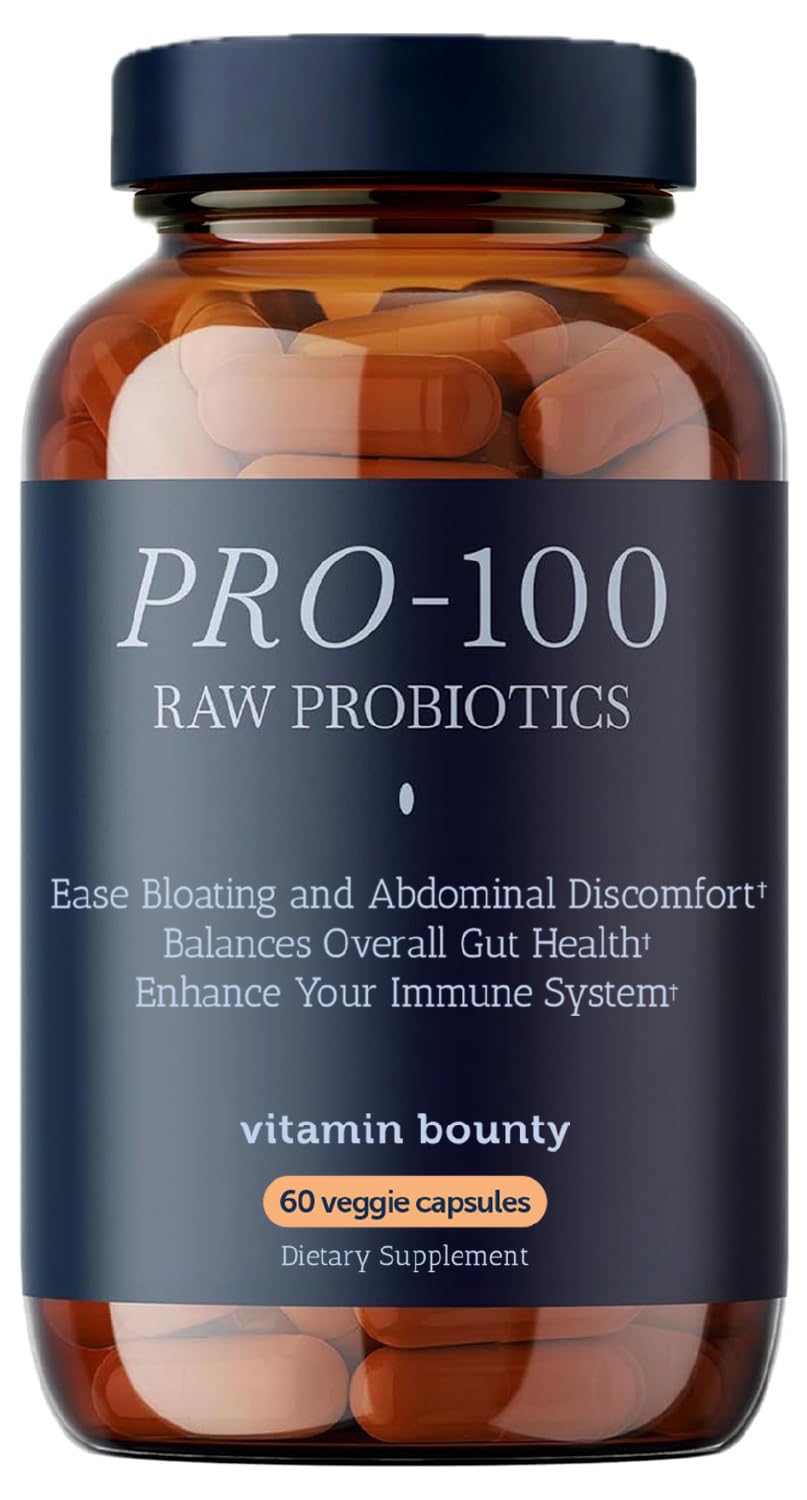 Vitamin Bounty vista frontal del envase que resalta 100 mil millones CFU