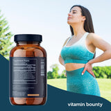 Vitamin Bounty cápsulas sobre mesa ilustrando la dosis diaria y conveniencia