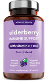 Vitamin Bounty polvo de saúco cercano, ilustra antioxidantes naturales