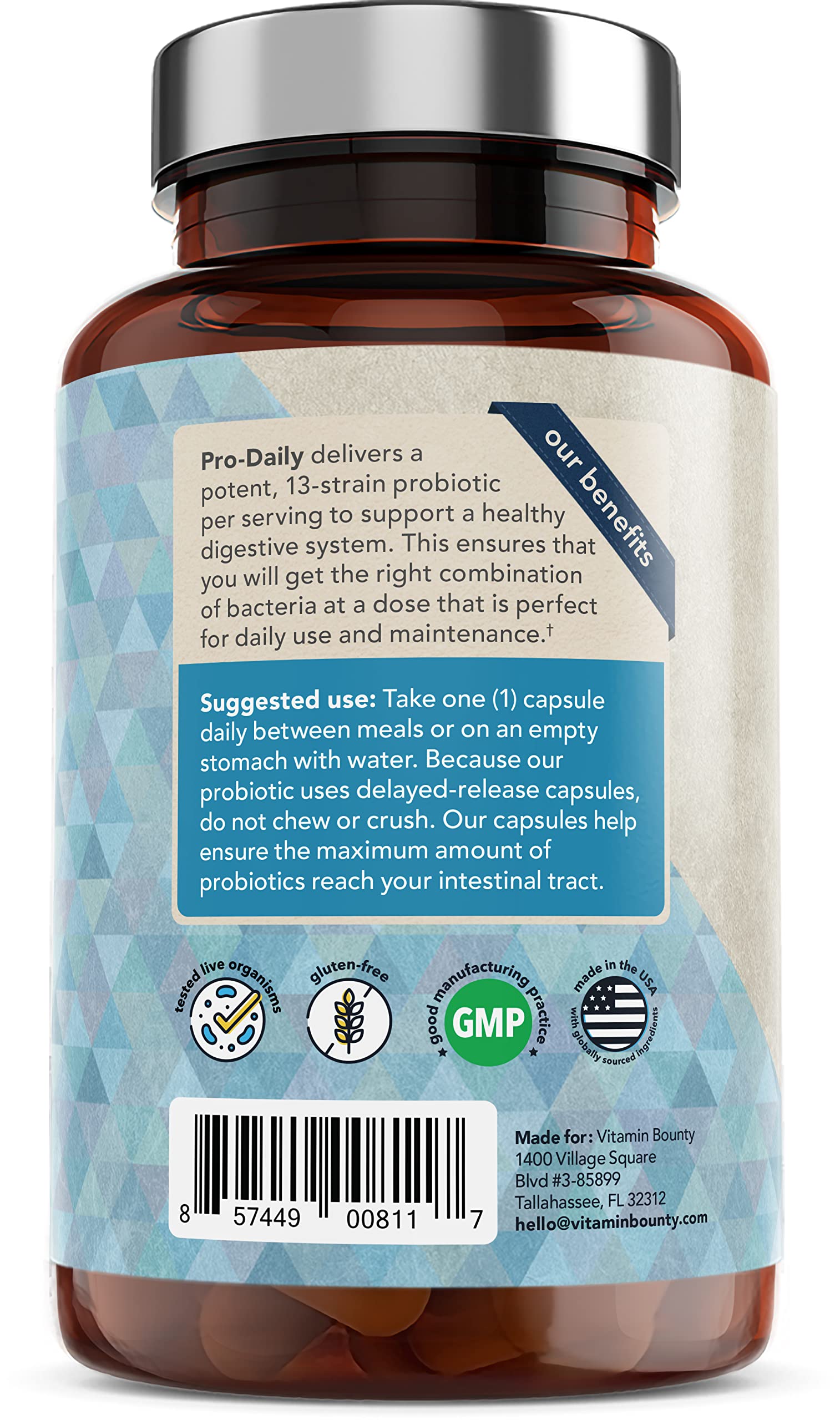 Vitamin Bounty uso en la mesa de desayuno, integración diaria simple