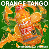 Vitamin Energy shot junto a una regla para comparar tamaño