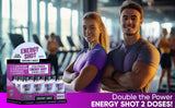 Vitamin Energy escena de estudio que muestra enfoque y productividad con el shot