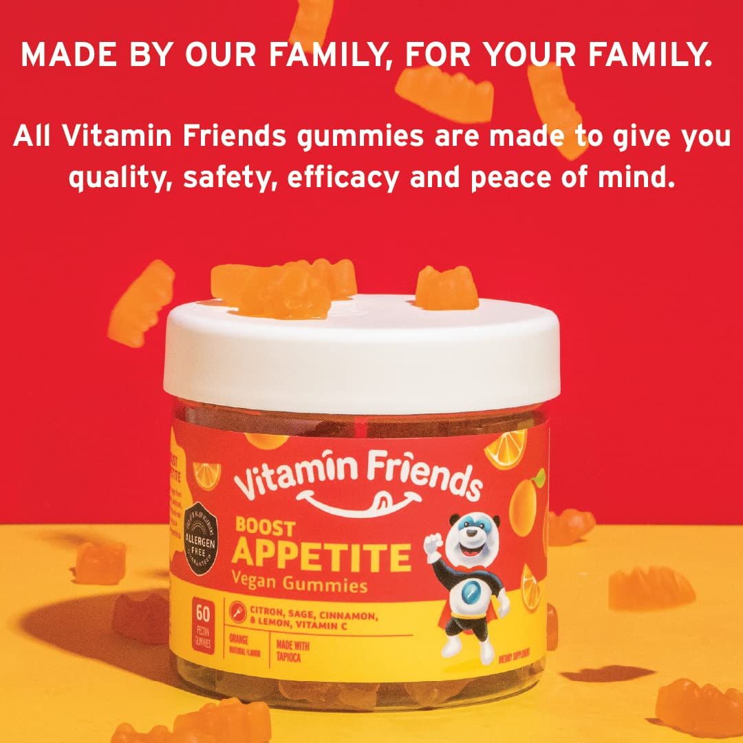 Vitamin Friends etiqueta con ingredientes naturales y beneficios visibles