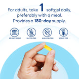 Vitamin World cápsulas abiertas dentro del bote, cantidad para seis meses y almacenamiento seguro