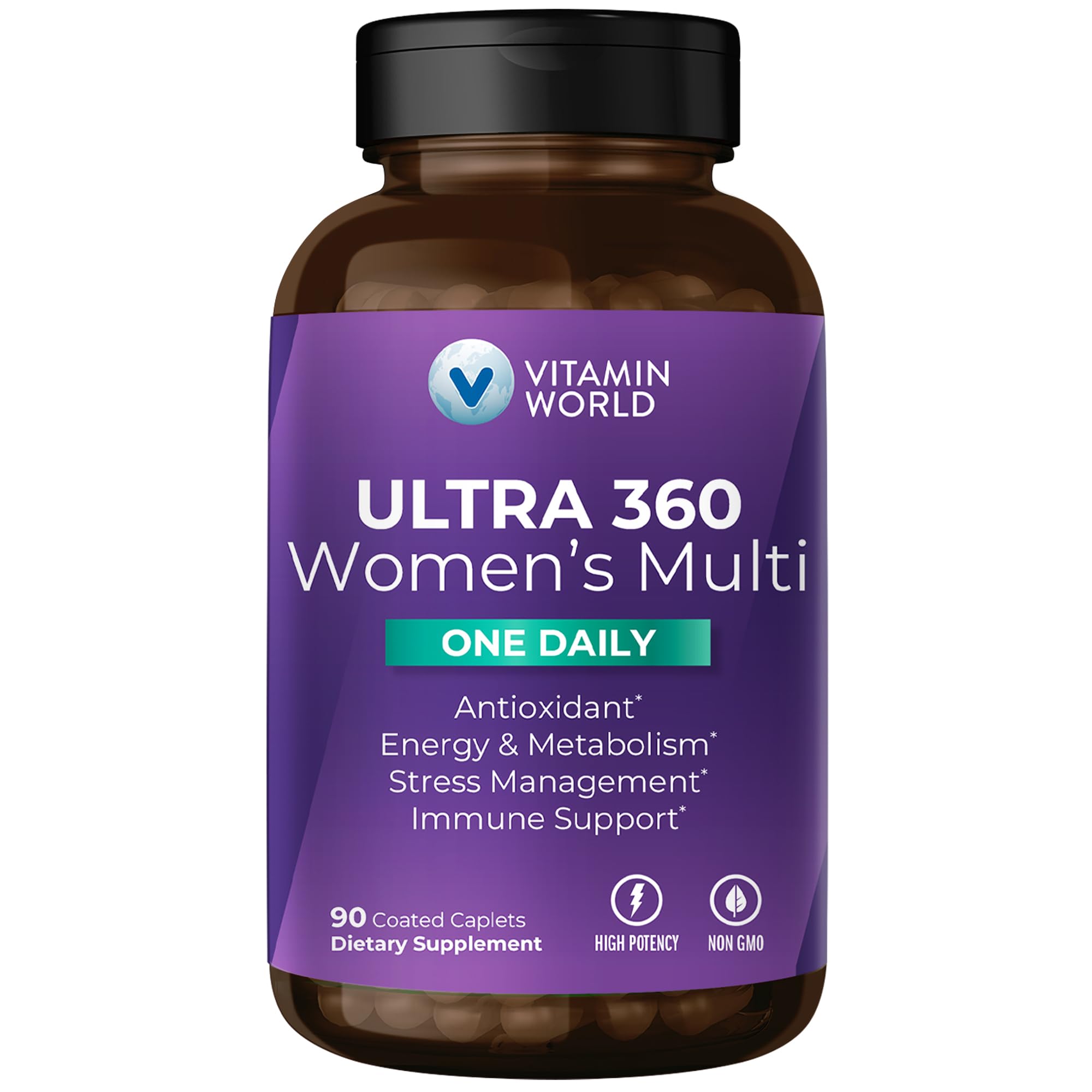 Vitamin World frente del envase mostrando beneficios claves