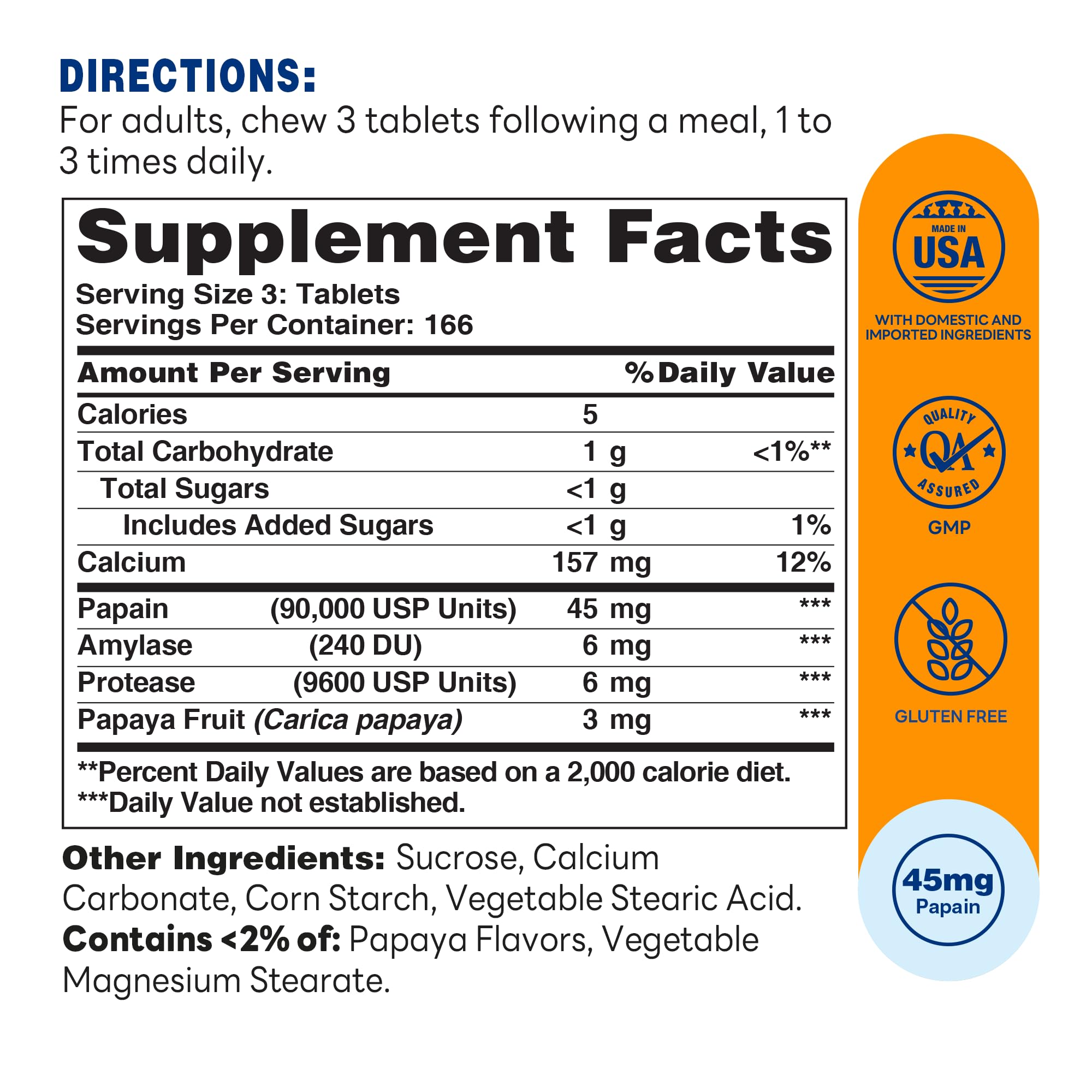 Vitamin World tabletas masticables primer plano, fácil ingestión y buen sabor