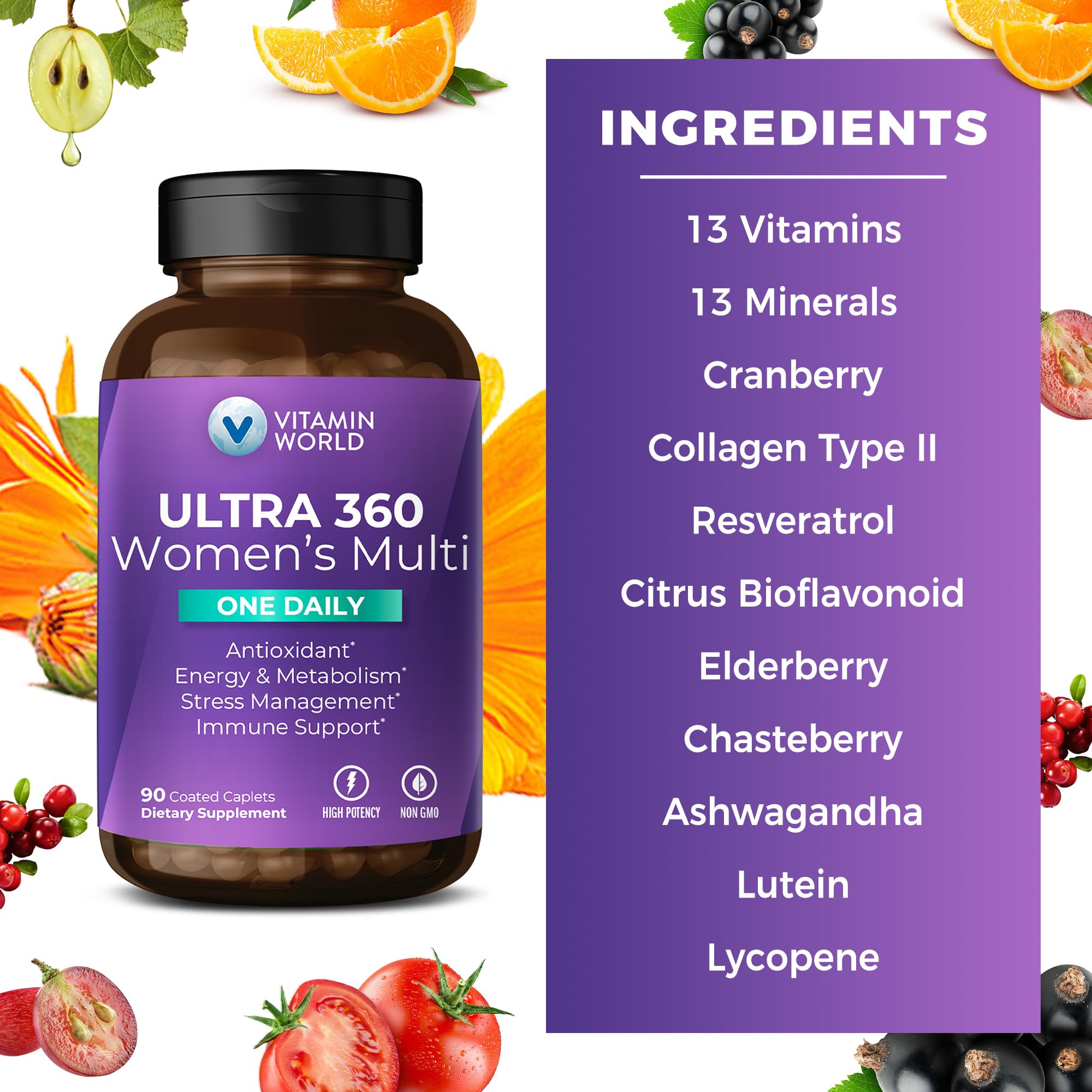 Vitamin World caplet siendo tomado con agua para uso cotidiano