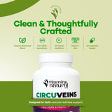 VITAMINS NATURAL CORP persona con piernas elevadas usando CircuVeins para confort