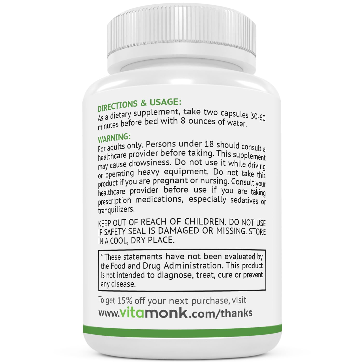 VitaMonk escena lifestyle de persona relajándose antes de dormir