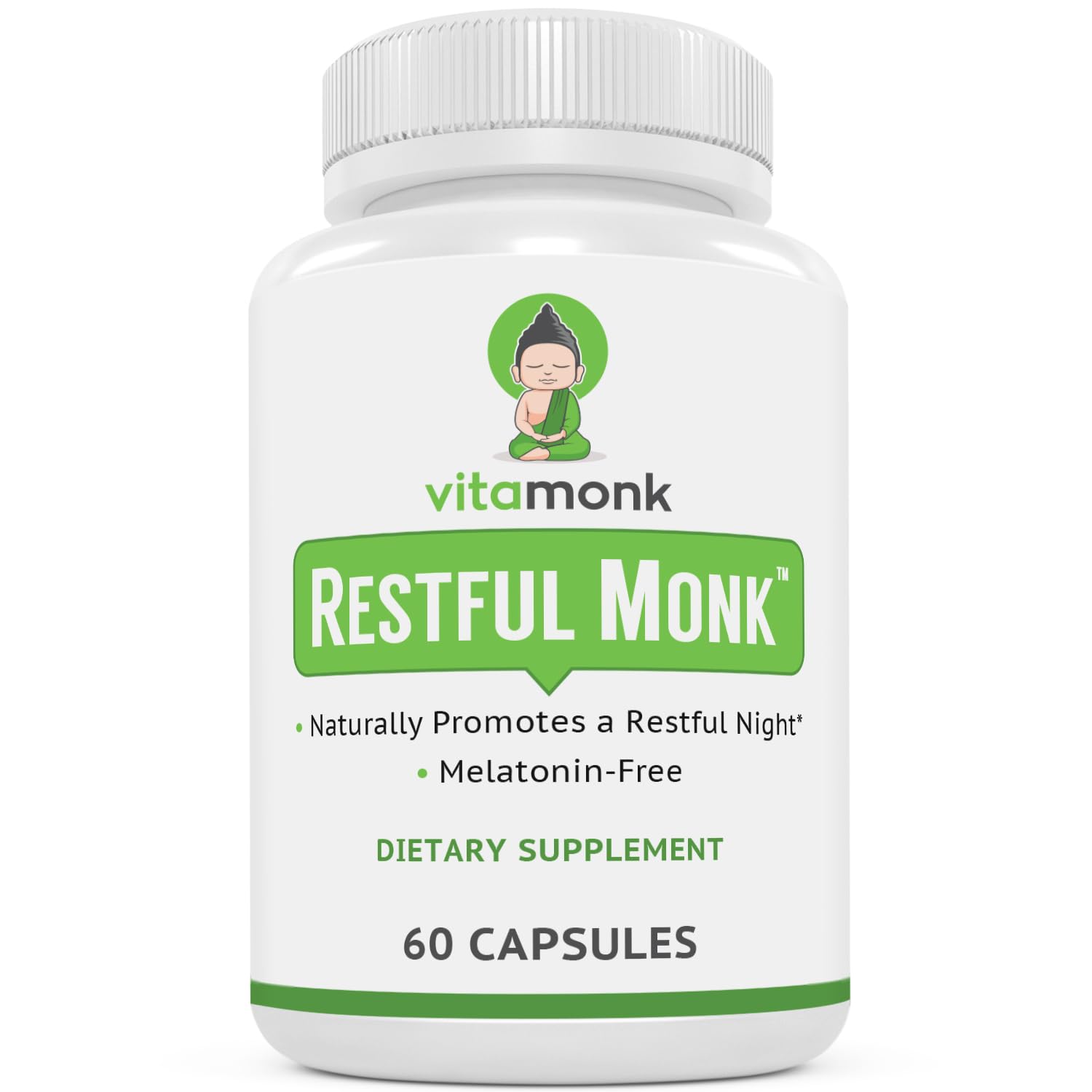 VitaMonk frente del empaque mostrando diseño y beneficios para dormir