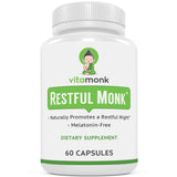 VitaMonk frente del empaque mostrando diseño y beneficios para dormir