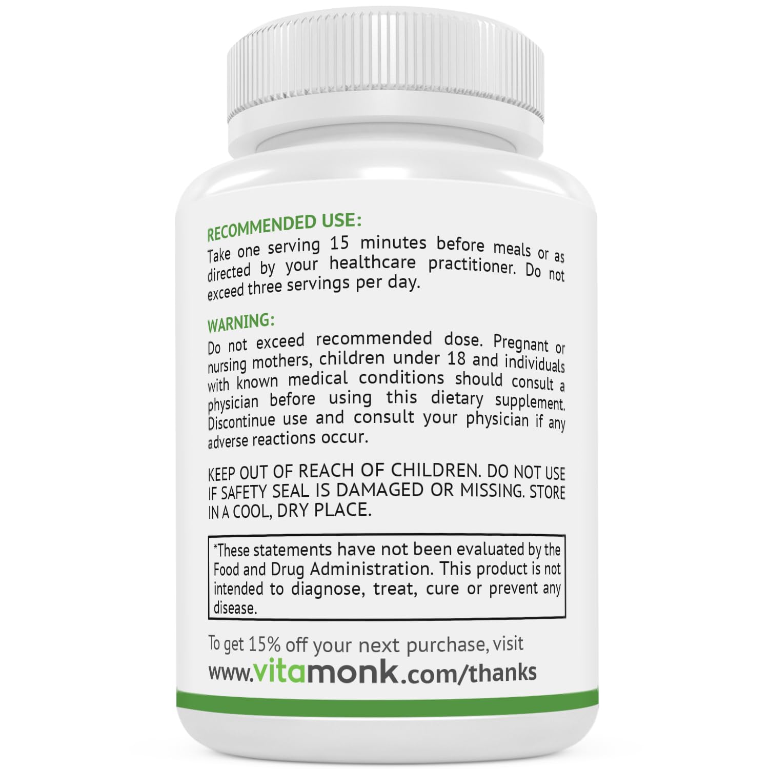 VitaMonk comparación de una cápsula en la mano para escala y dosificación clara