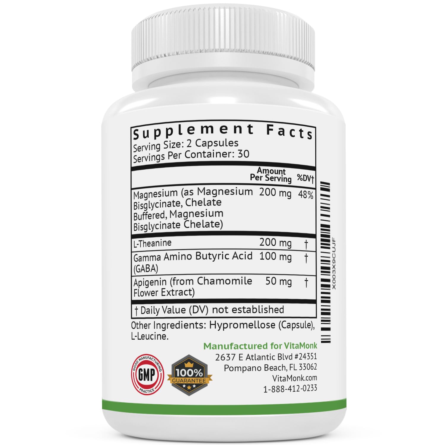 VitaMonk primer plano magnesio y GABA enfatizando acción relajante