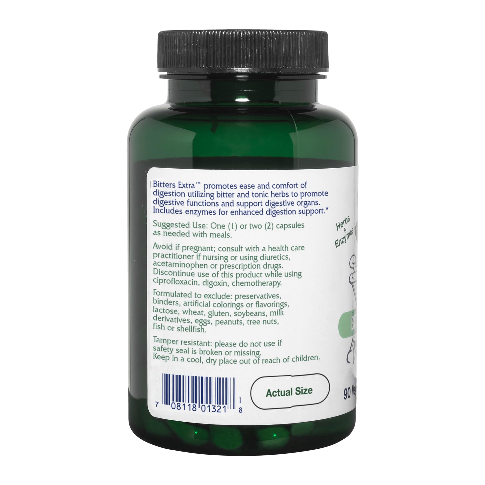 Vitanica etiqueta con lista de ingredientes y garantía de calidad