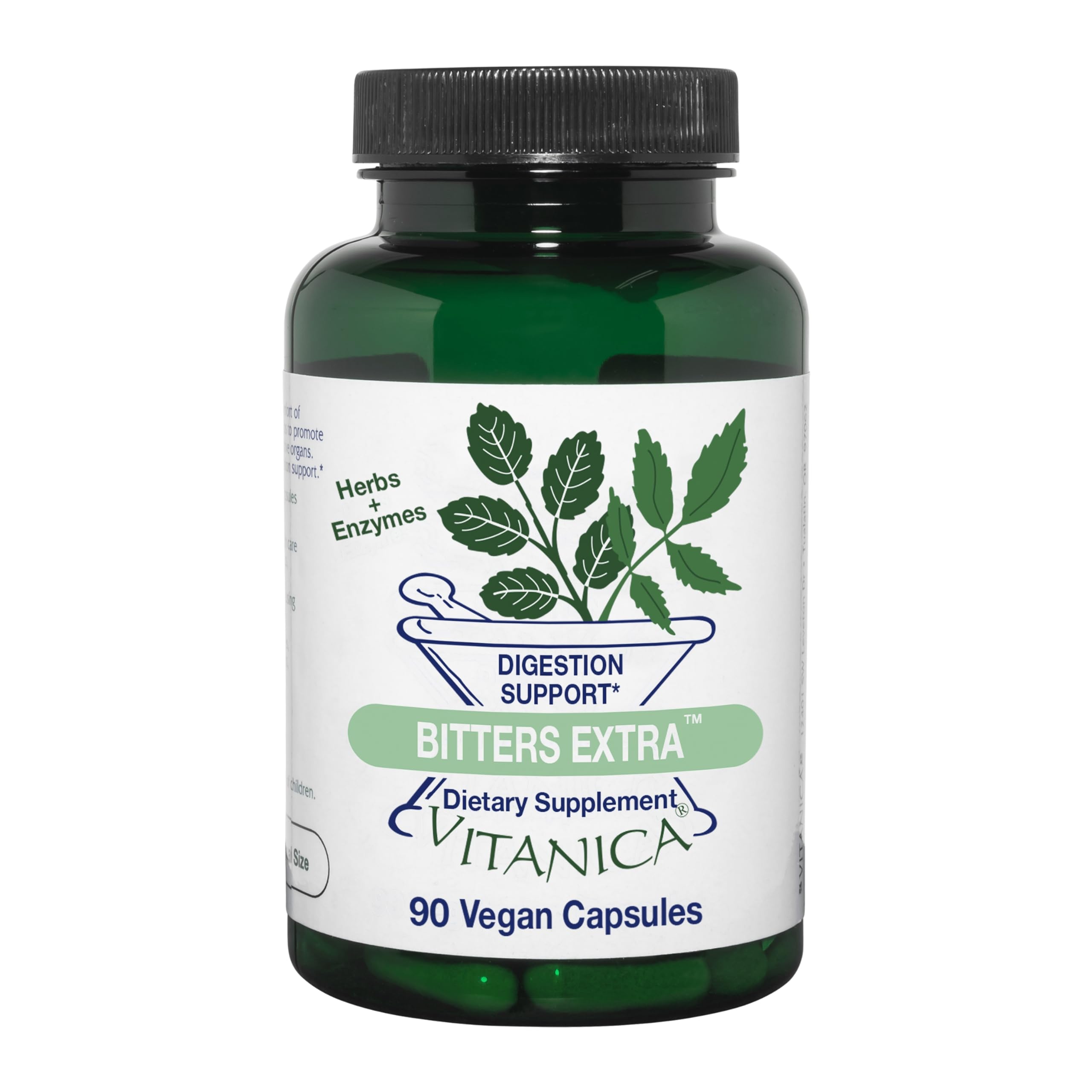 Vitanica frasco frente mostrando etiqueta y beneficio digestivo