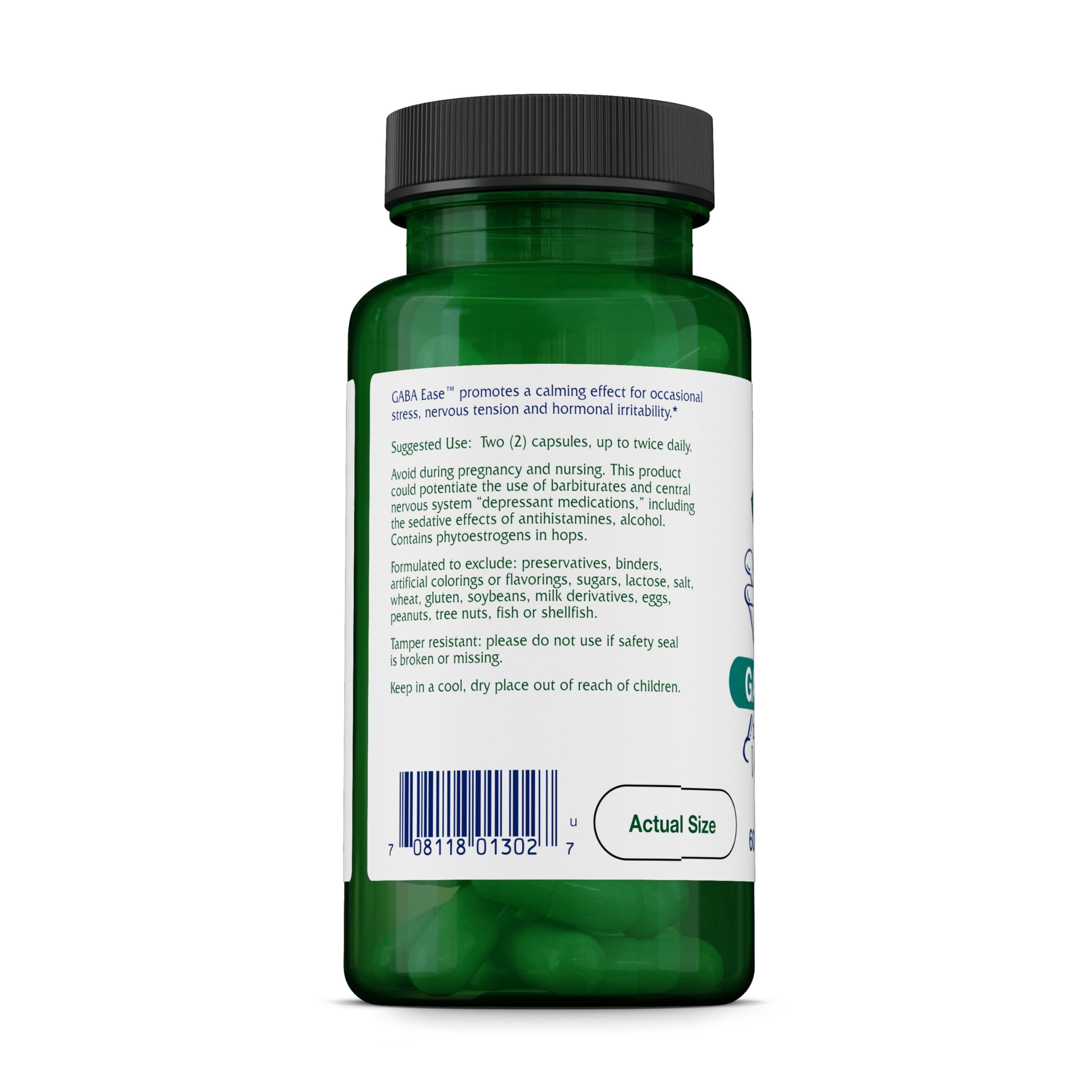 Vitanica etiqueta de ingredientes destacando GABA y vitamina B6