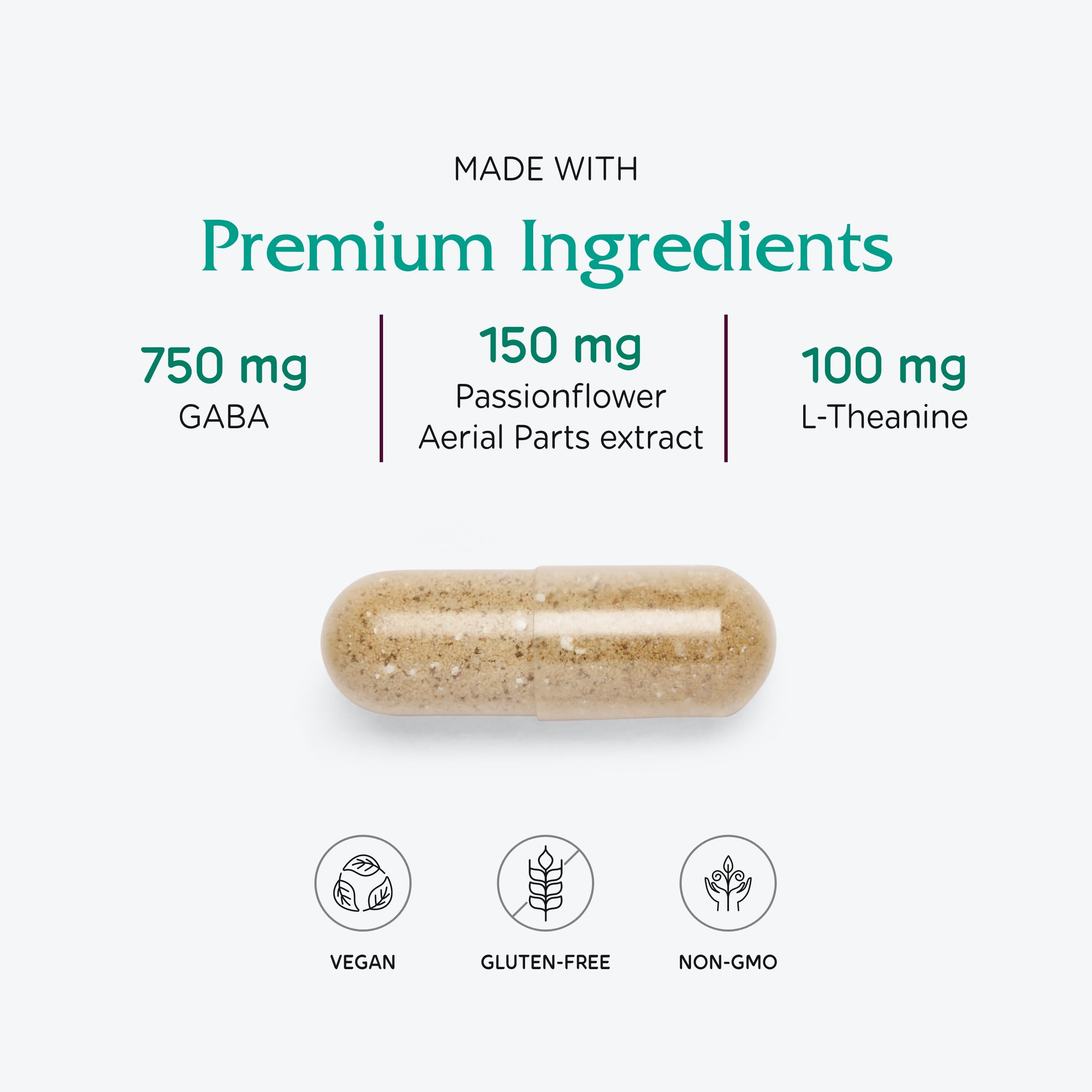 Vitanica ingredientes naturales organizados que sugieren apoyo calmante y calidad