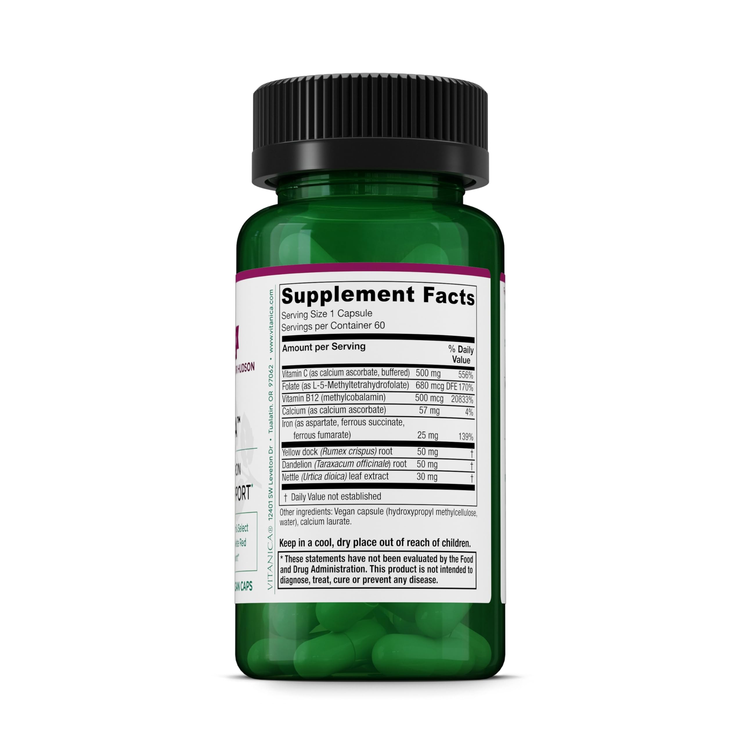 Vitanica Iron Extra cápsula abierta para ver textura y fácil absorción