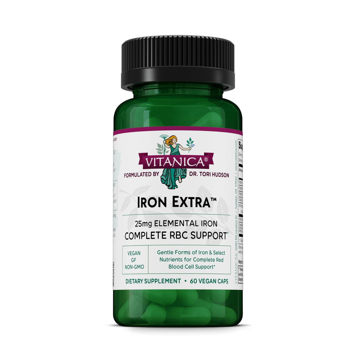 Vitanica Iron Extra frente del envase mostrando la marca y beneficio para sangre