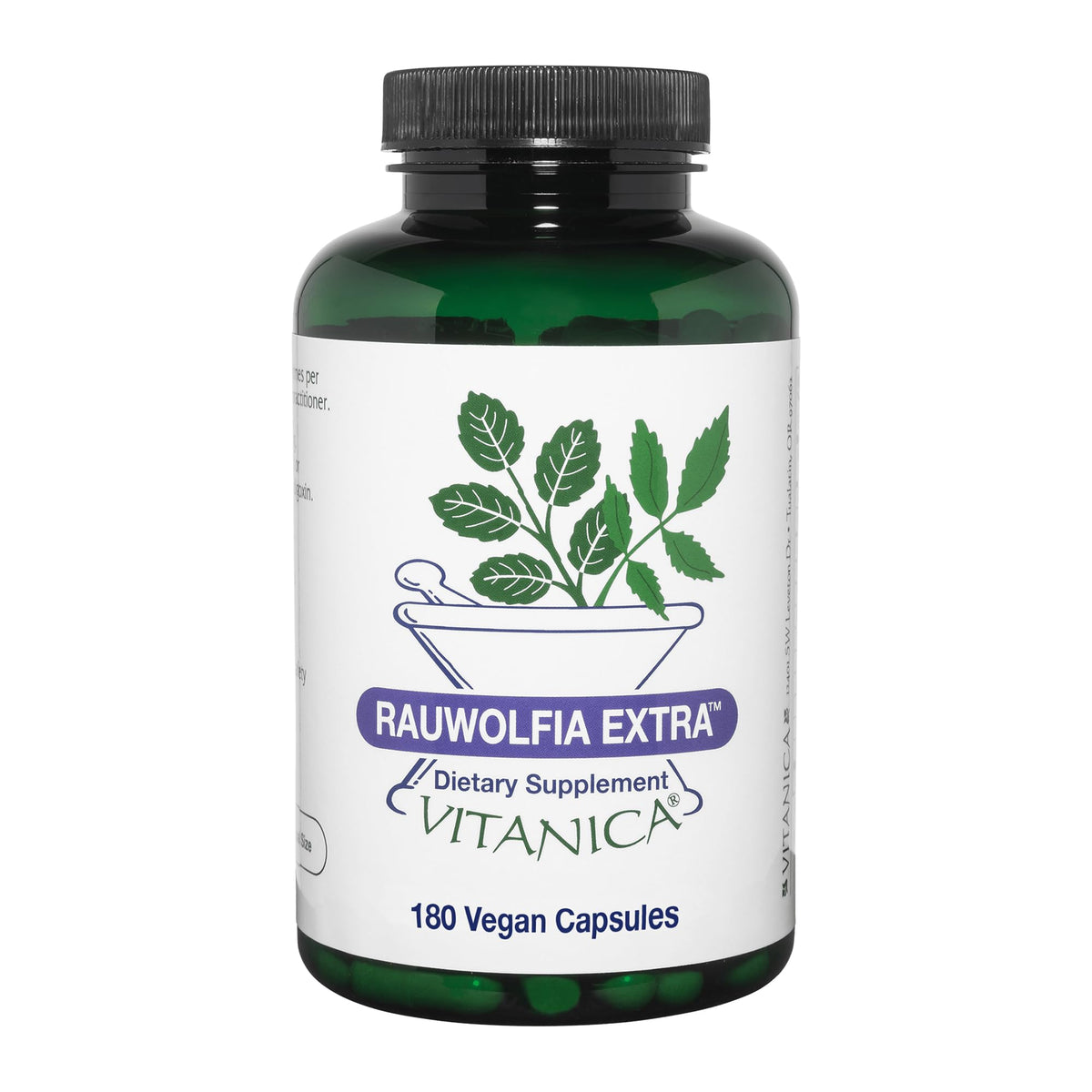Vitanica frasco frontal mostrando 180 cápsulas y etiqueta clara