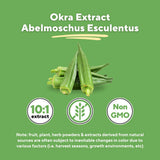 Vitapia cápsulas junto a okra fresca ilustrando fuente natural y concentración