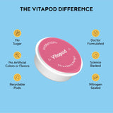 Vitapod pod sobre abierto listo para verter y usar al instante