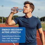 Vitarevive tableta disolviéndose en un vaso para preparar agua con hidrógeno rápidamente
