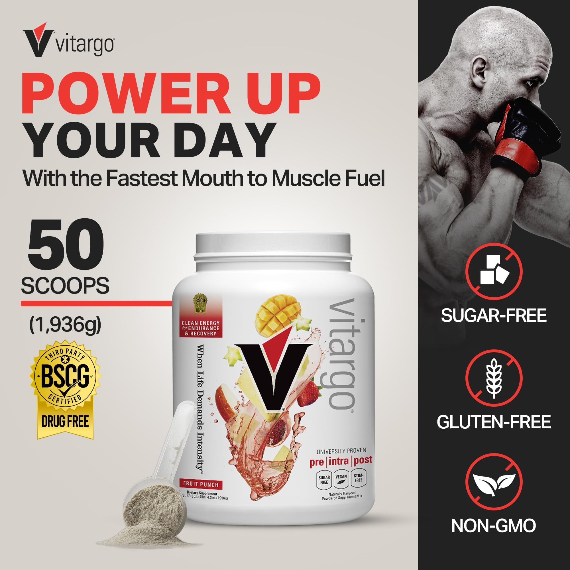Vitargo polvo textura cercana, mezcla fina para digestión rápida