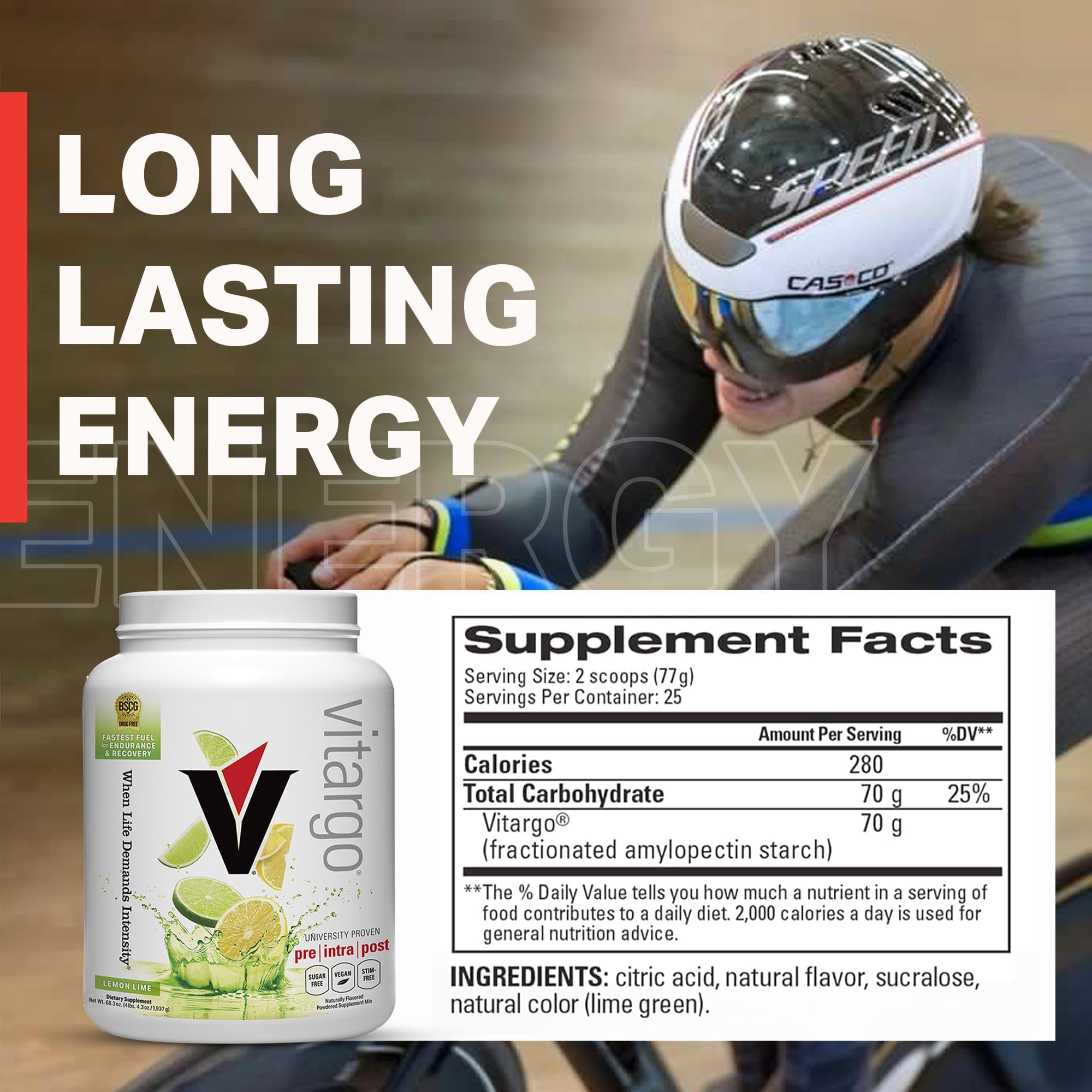 Atleta usando Vitargo antes del entrenamiento para energía sostenida
