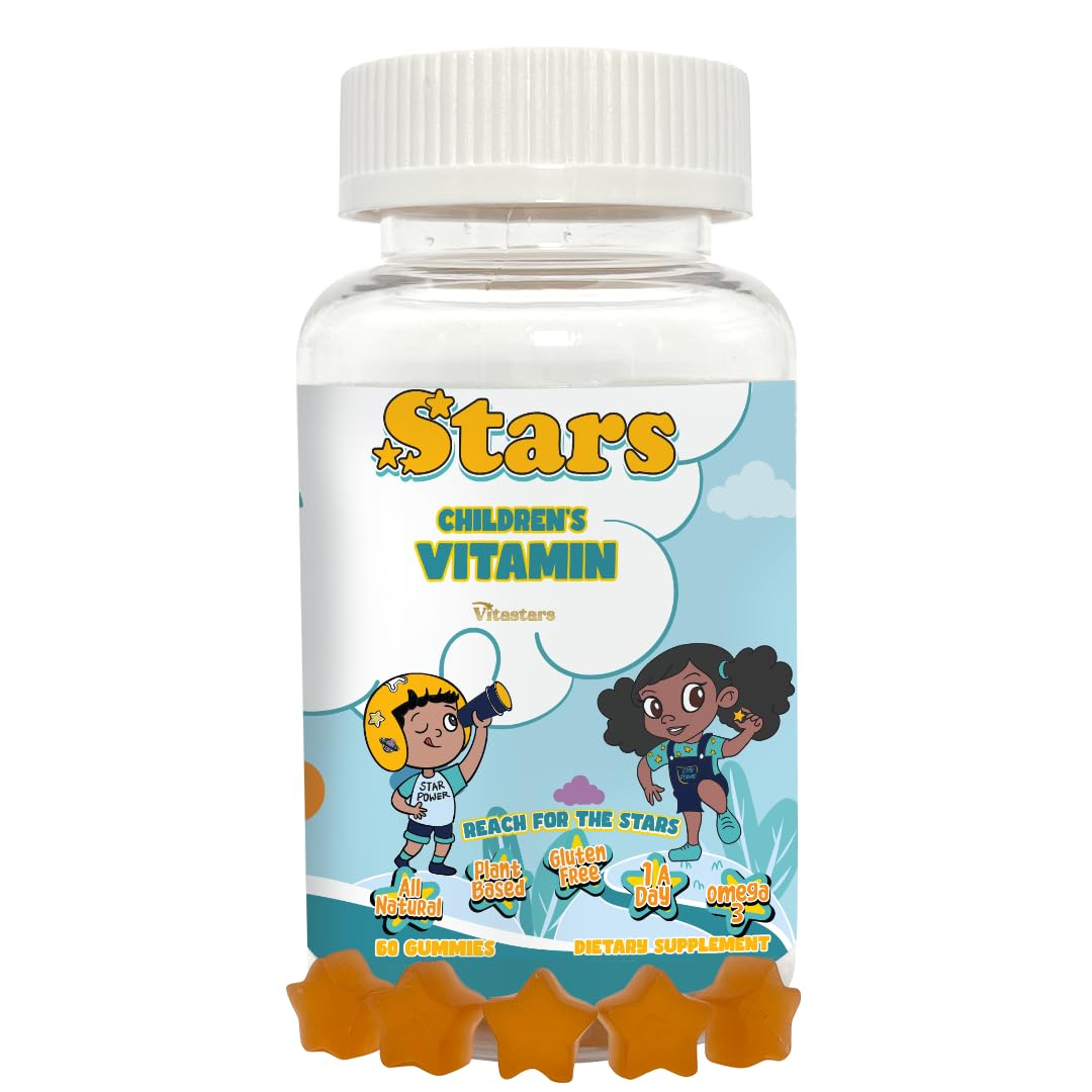 Vitastars envase frontal mostrando estrellas y beneficios para niños
