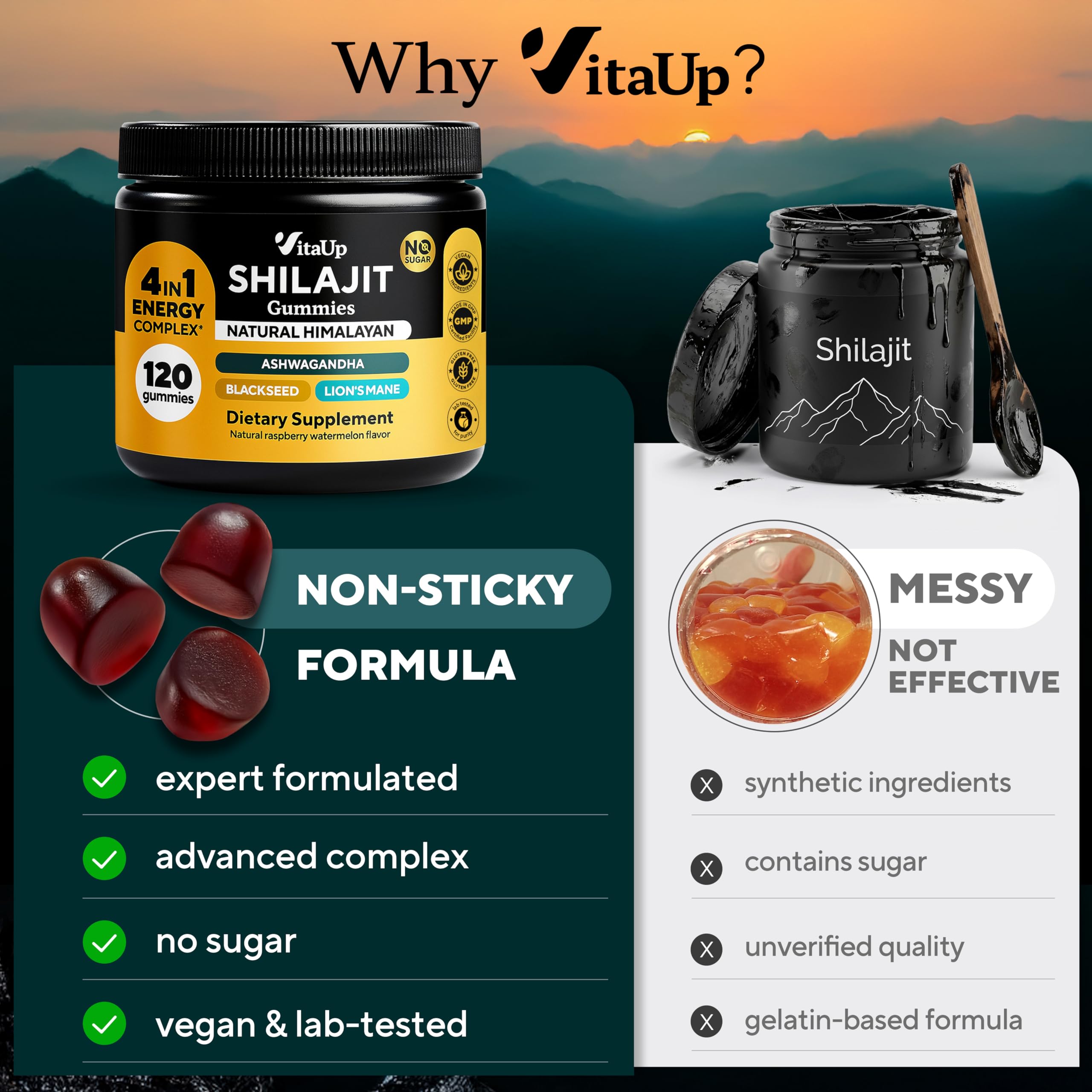 Etiqueta con sello GMP en producto VitaUp certificando calidad