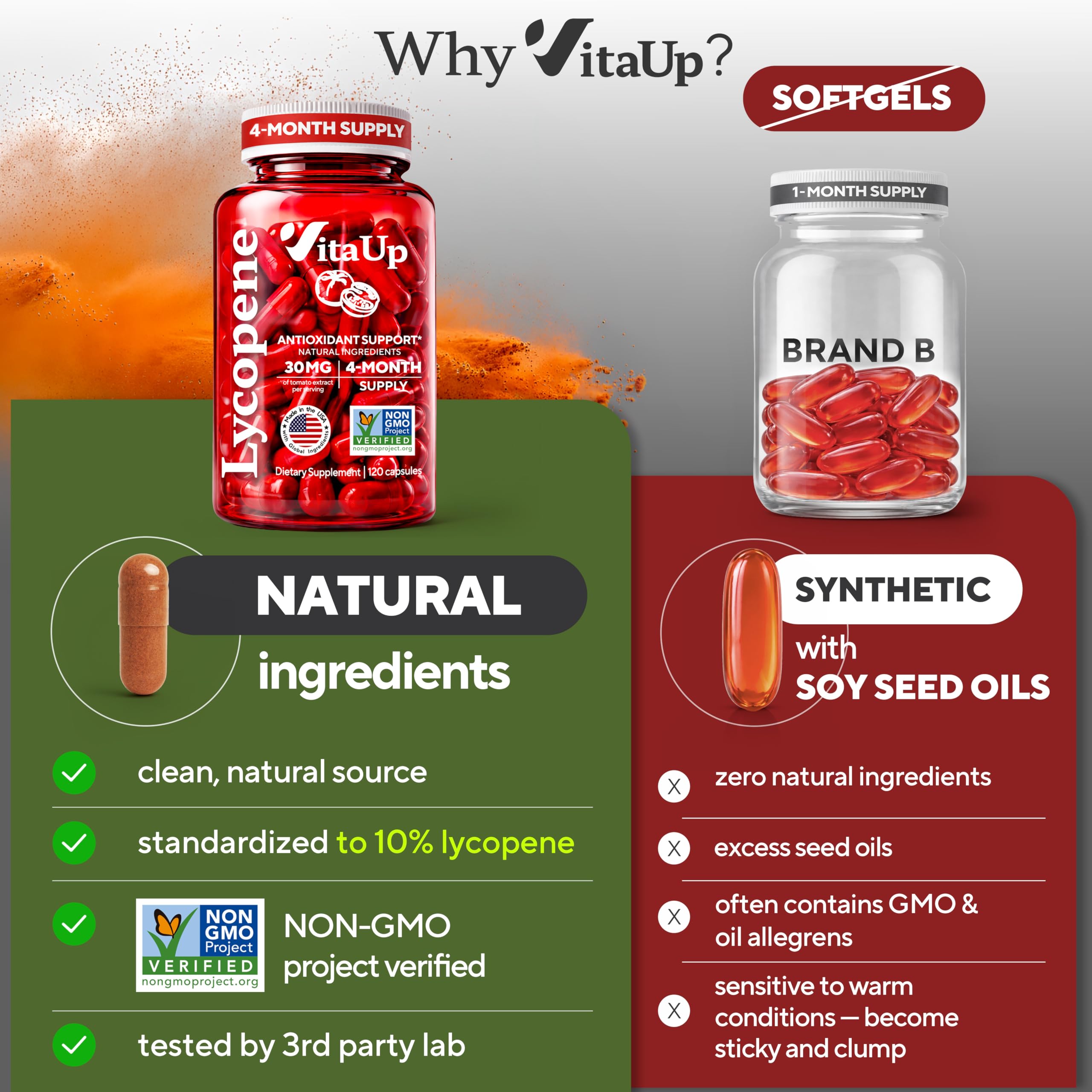VitaUp etiqueta en detalle con lista de ingredientes y calidad vegetal