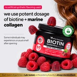 Etiqueta principal de VitaUp con información de biotina y colágeno, confianza en la formulación