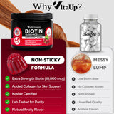 Frambuesas frescas junto a gominolas VitaUp resaltando sabor natural