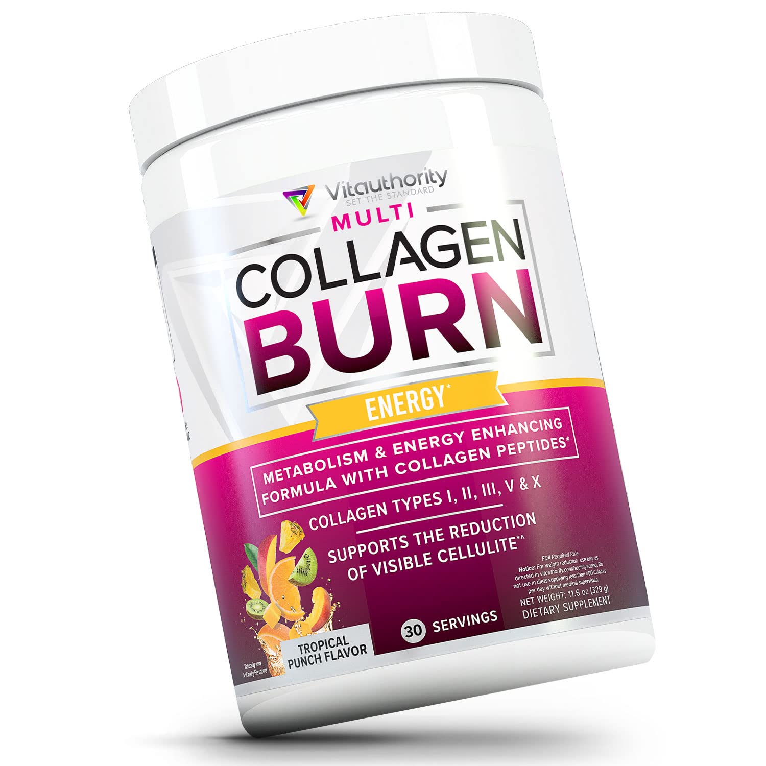 Vitauthority detalle del color tropical punch resaltando sabor agradable