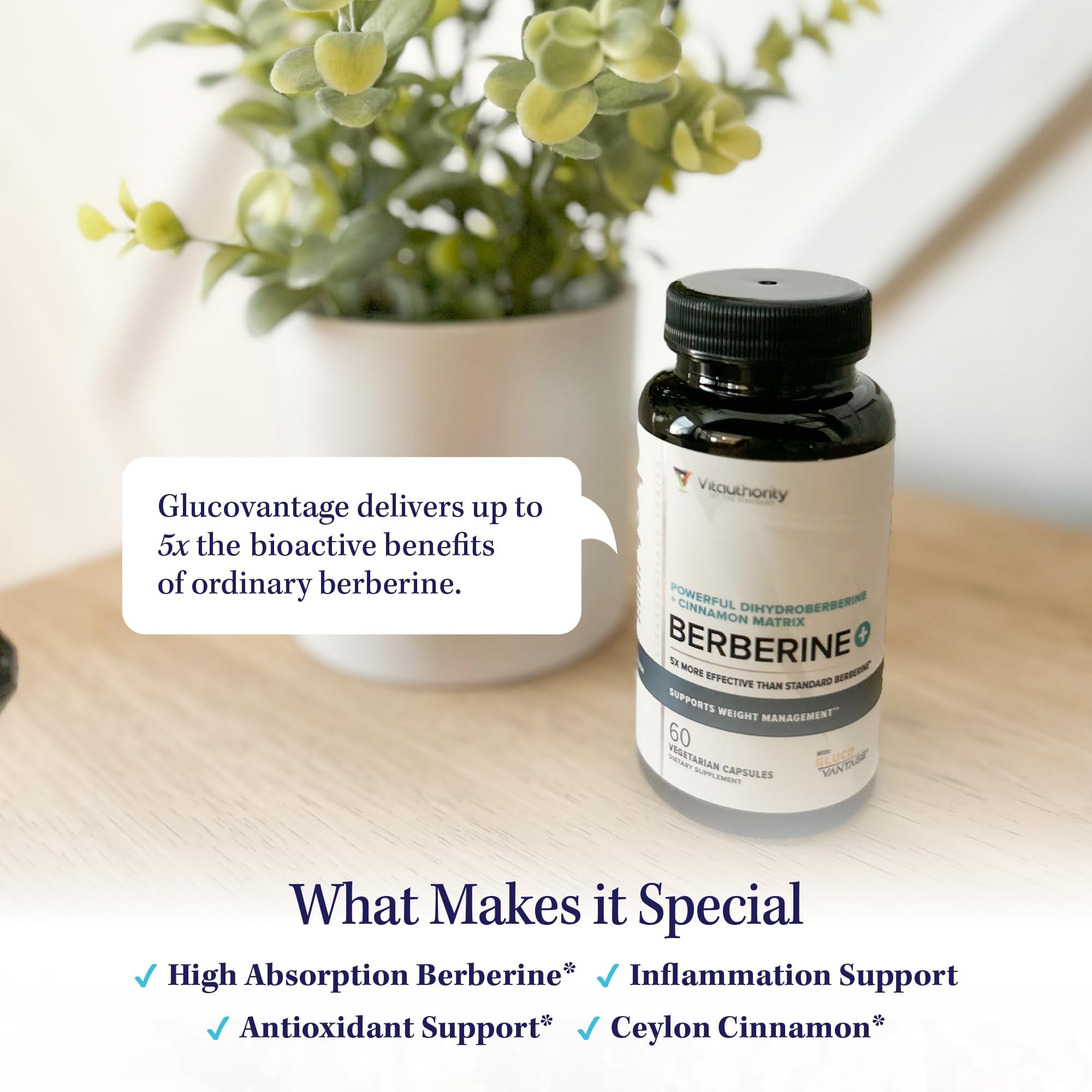Vitauthority etiqueta con ingredientes visibles y certificaciones de calidad