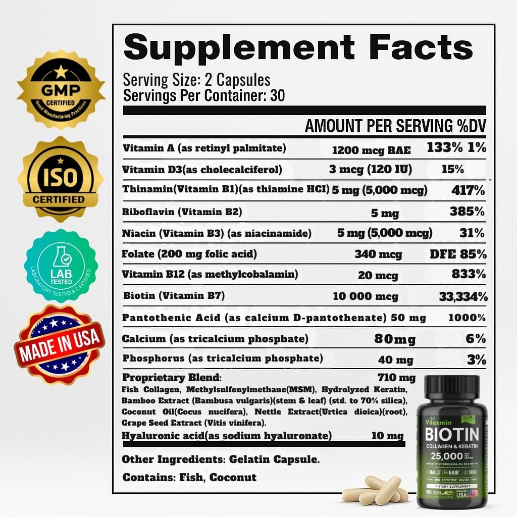 vitaxmin etiqueta con lista de ingredientes y beneficios claros