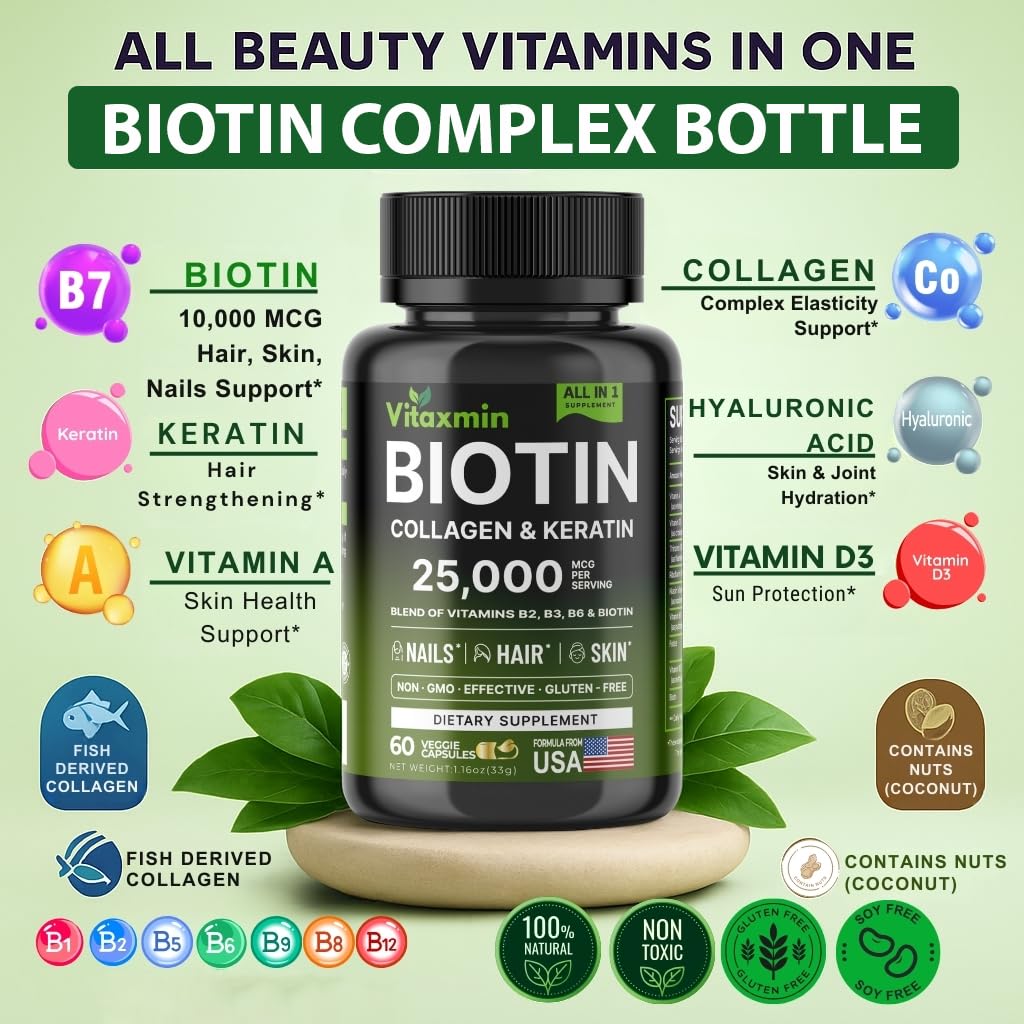 vitaxmin detalle de ingredientes colágeno y queratina para fuerza
