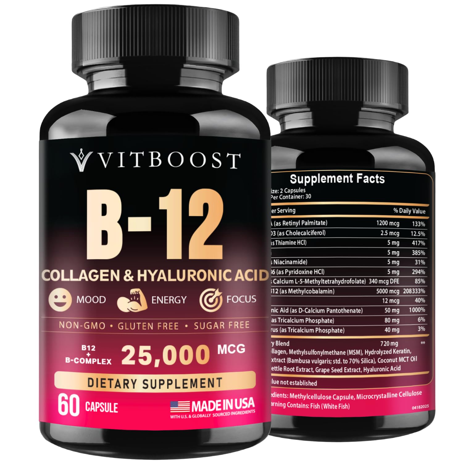VITBOOST empaque frontal mostrando la fórmula completa y beneficios