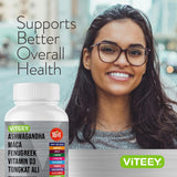 Viteey frasco en ambiente relajado sugiriendo uso diario para equilibrio y bienestar